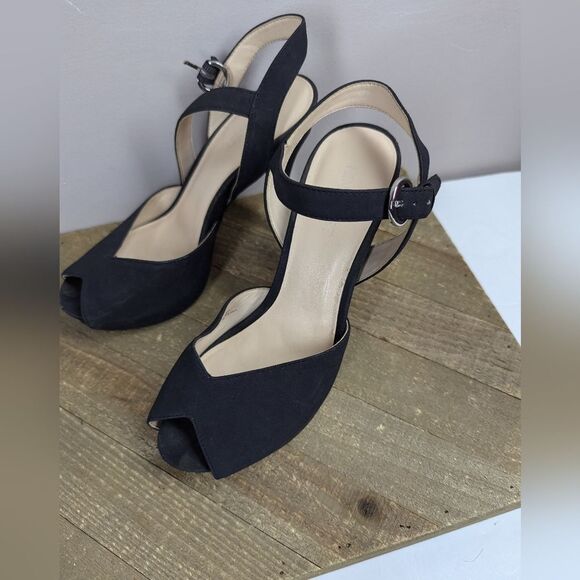 Nine West Ratical Black Platform Heels Size 7 - Picture 4 of 12